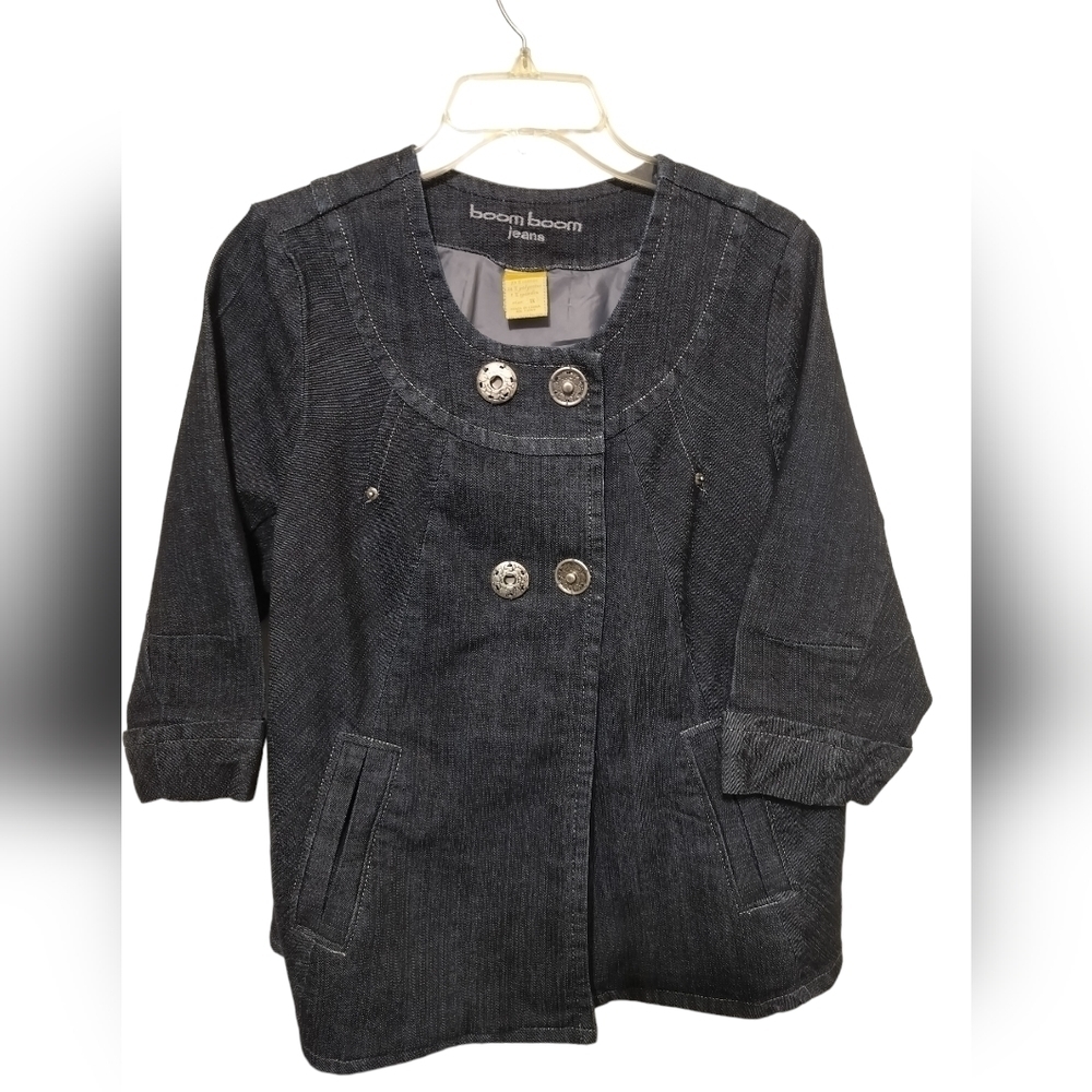 (1468) Boom Boom Jeans 3/4 sleeve Double Button Denim Jacket Plus Size 1X